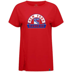 NHL New York Rangers Levelwear Women's Influx Banner Arch T-Shirt - Red
