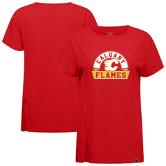 NHL Calgary Flames Levelwear Women's Influx Banner Arch T-Shirt - Red