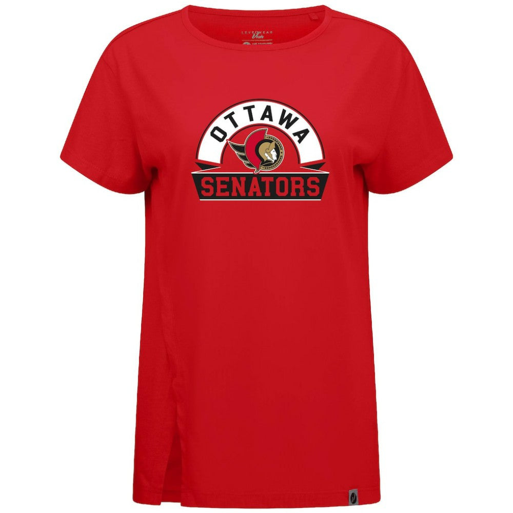 NHL Ottawa Senators Levelwear Women's Influx Banner Arch T-Shirt - Red