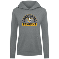 NHL Pittsburgh Penguins Levelwear Women's Relay Banner Arch Pullover Hoodie - Gray