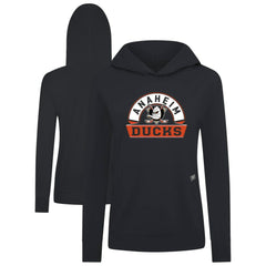 NHL Anaheim Ducks Levelwear Women's Relay Banner Arch Pullover Hoodie - Black