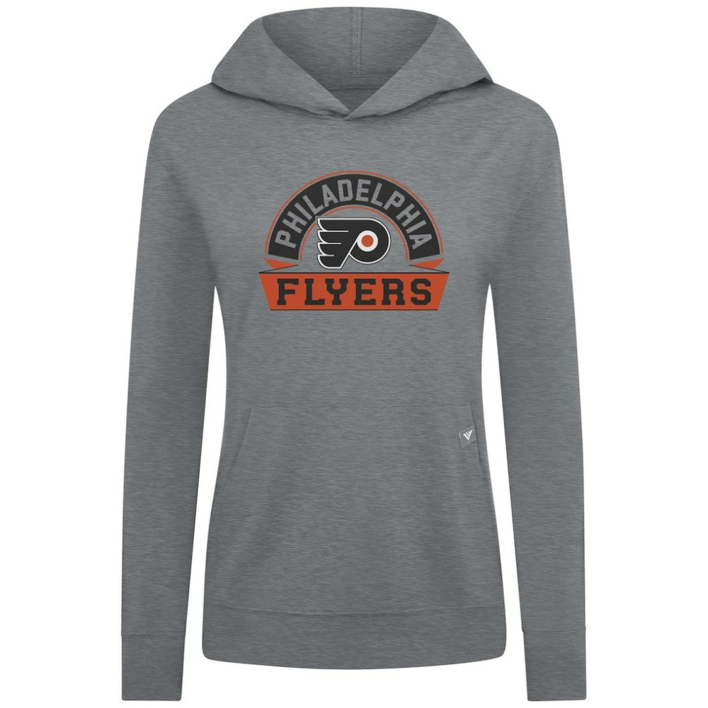 NHL Philadelphia Flyers Levelwear Women's Relay Banner Arch Pullover Hoodie - Gray