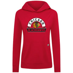 NHL Chicago Blackhawks Levelwear Women's Relay Banner Arch Pullover Hoodie - Red