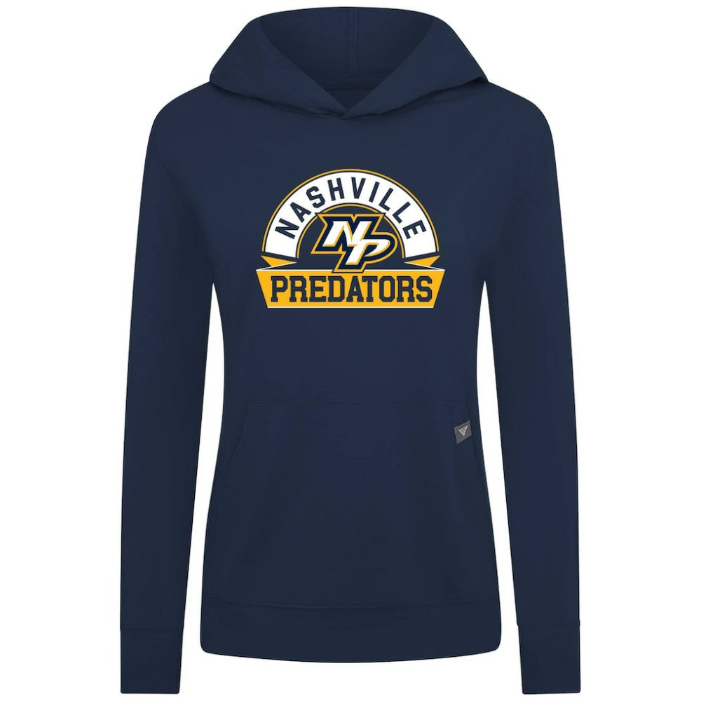 NHL Nashville Predators Levelwear Women's Relay Banner Arch Pullover Hoodie - Navy