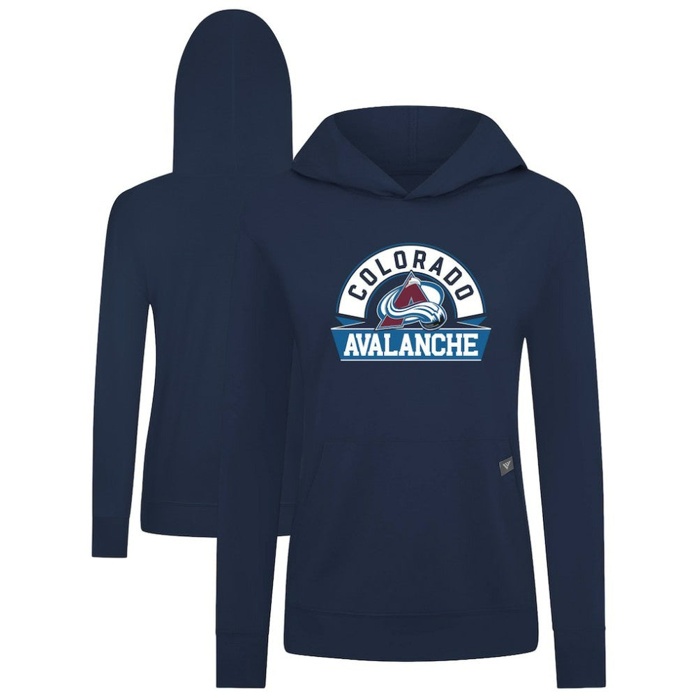 NHL Colorado Avalanche Levelwear Women's Relay Banner Arch Pullover Hoodie - Navy
