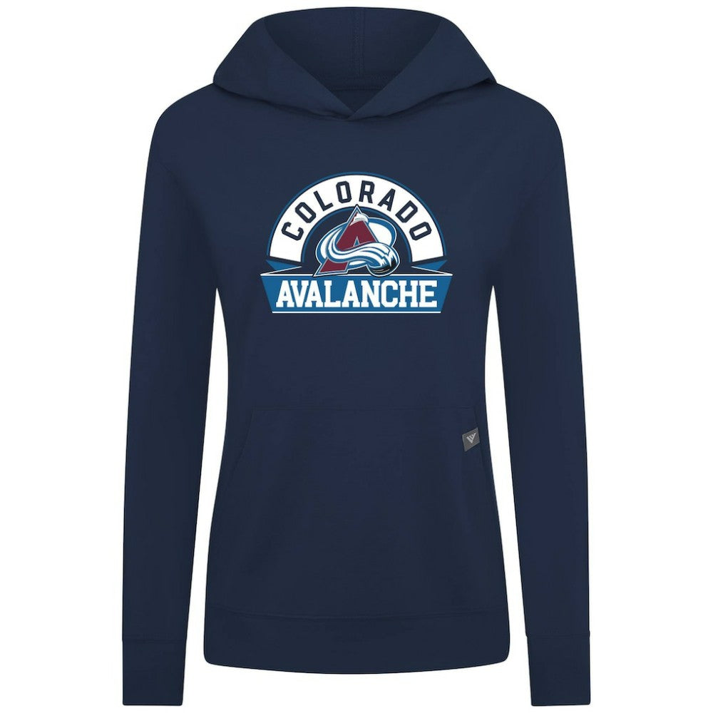 NHL Colorado Avalanche Levelwear Women's Relay Banner Arch Pullover Hoodie - Navy