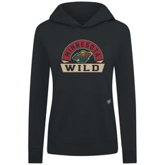 NHL Minnesota Wild Levelwear Women's Relay Banner Arch Pullover Hoodie - Black