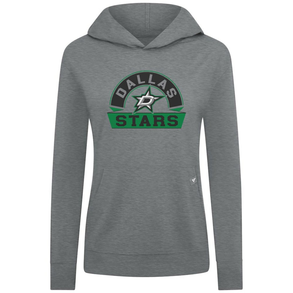 NHL Dallas Stars Levelwear Women's Relay Banner Arch Pullover Hoodie - Gray