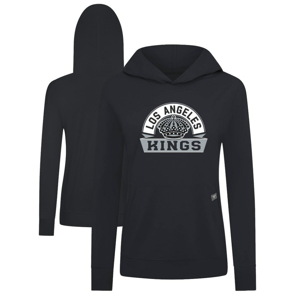 NHL Los Angeles Kings Levelwear Women's Relay Banner Arch Pullover Hoodie - Black