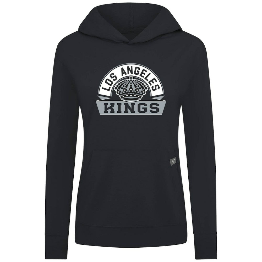 NHL Los Angeles Kings Levelwear Women's Relay Banner Arch Pullover Hoodie - Black