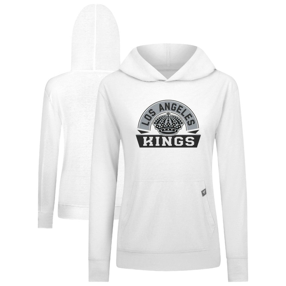 NHL Los Angeles Kings Levelwear Women's Relay Banner Arch Pullover Hoodie - White