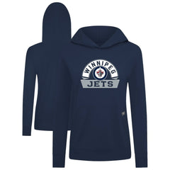 NHL Winnipeg Jets Levelwear Women's Relay Banner Arch Pullover Hoodie - Navy