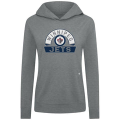 NHL Winnipeg Jets Levelwear Women's Relay Banner Arch Pullover Hoodie - Gray