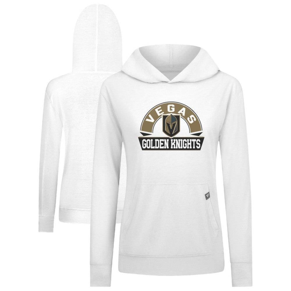 NHL Vegas Golden Knights Levelwear Women's Relay Banner Arch Pullover Hoodie - White
