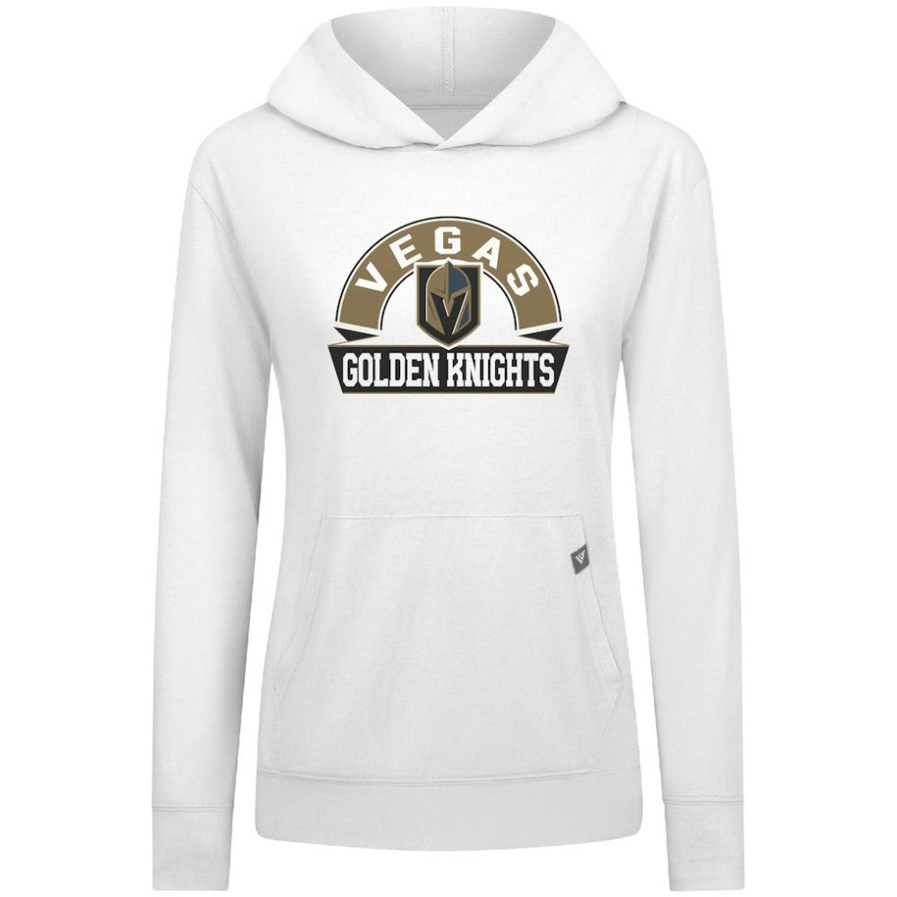 NHL Vegas Golden Knights Levelwear Women's Relay Banner Arch Pullover Hoodie - White