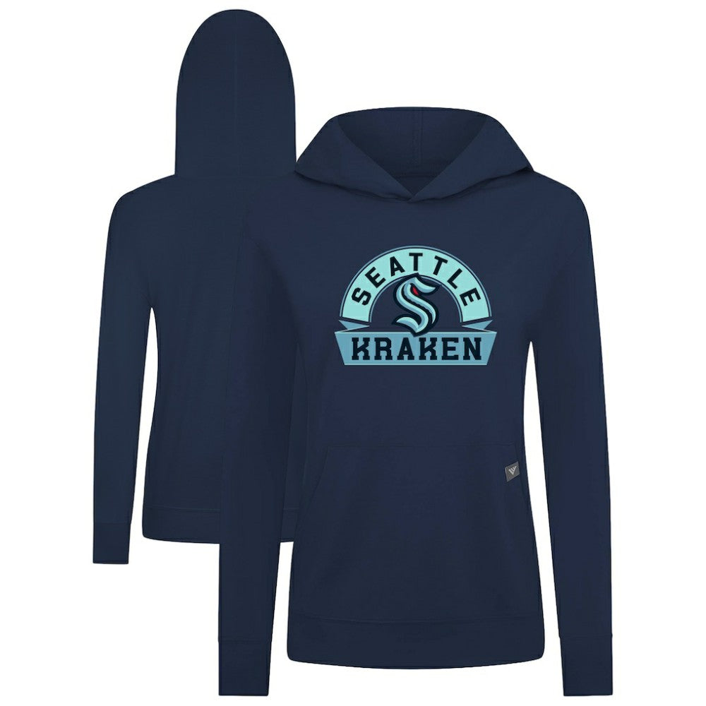 NHL Seattle Kraken Levelwear Women's Relay Banner Arch Pullover Hoodie - Deep Sea Blue
