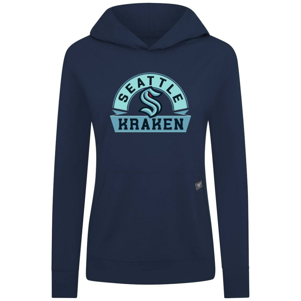 NHL Seattle Kraken Levelwear Women's Relay Banner Arch Pullover Hoodie - Deep Sea Blue