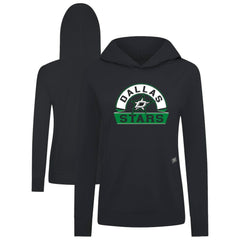 NHL Dallas Stars Levelwear Women's Relay Banner Arch Pullover Hoodie - Black