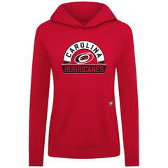 NHL Carolina Hurricanes Levelwear Women's Relay Banner Arch Pullover Hoodie - Red