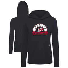 NHL Carolina Hurricanes Levelwear Women's Relay Banner Arch Pullover Hoodie - Black
