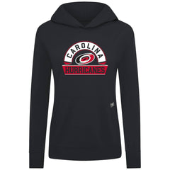 NHL Carolina Hurricanes Levelwear Women's Relay Banner Arch Pullover Hoodie - Black