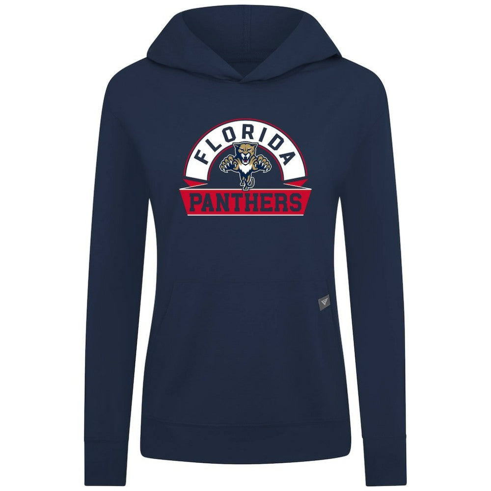 NHL Florida Panthers Levelwear Women's Relay Banner Arch Pullover Hoodie - Navy