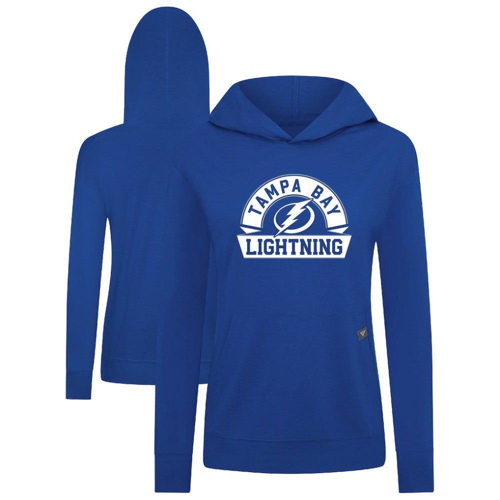 NHL Tampa Bay Lightning Levelwear Women's Relay Banner Arch Pullover Hoodie - Royal