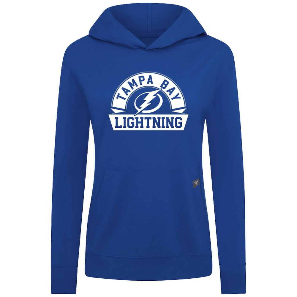 NHL Tampa Bay Lightning Levelwear Women's Relay Banner Arch Pullover Hoodie - Royal