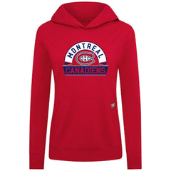 NHL Montreal Canadiens Levelwear Women's Relay Banner Arch Pullover Hoodie - Red