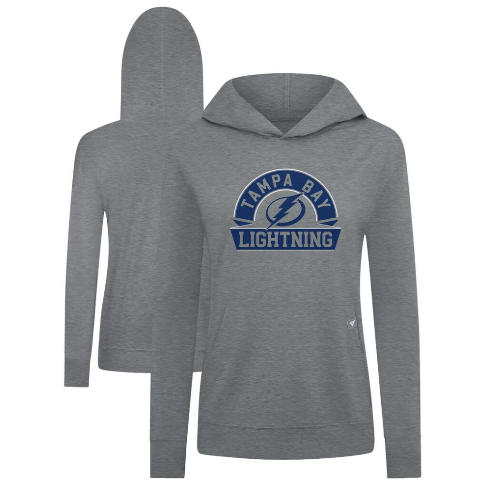 NHL Tampa Bay Lightning Levelwear Women's Relay Banner Arch Pullover Hoodie - Gray