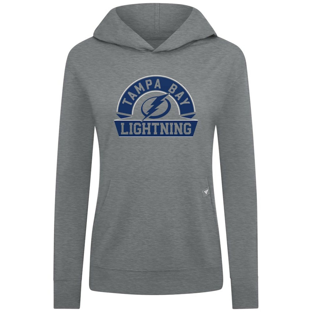 NHL Tampa Bay Lightning Levelwear Women's Relay Banner Arch Pullover Hoodie - Gray