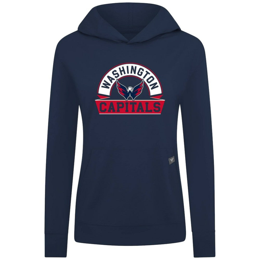 NHL Washington Capitals Levelwear Women's Relay Banner Arch Pullover Hoodie - Navy