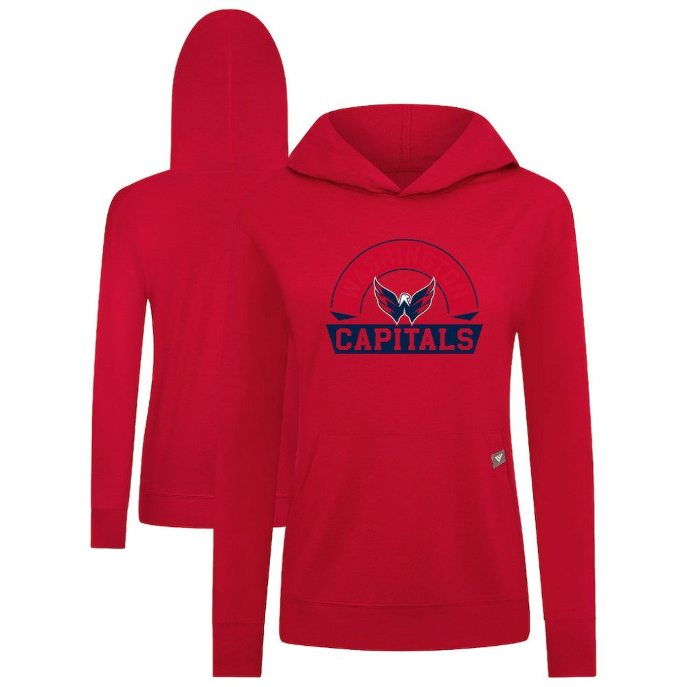 NHL Washington Capitals Levelwear Women's Relay Banner Arch Pullover Hoodie - Red