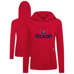 NHL Washington Capitals Levelwear Women's Relay Banner Arch Pullover Hoodie - Red