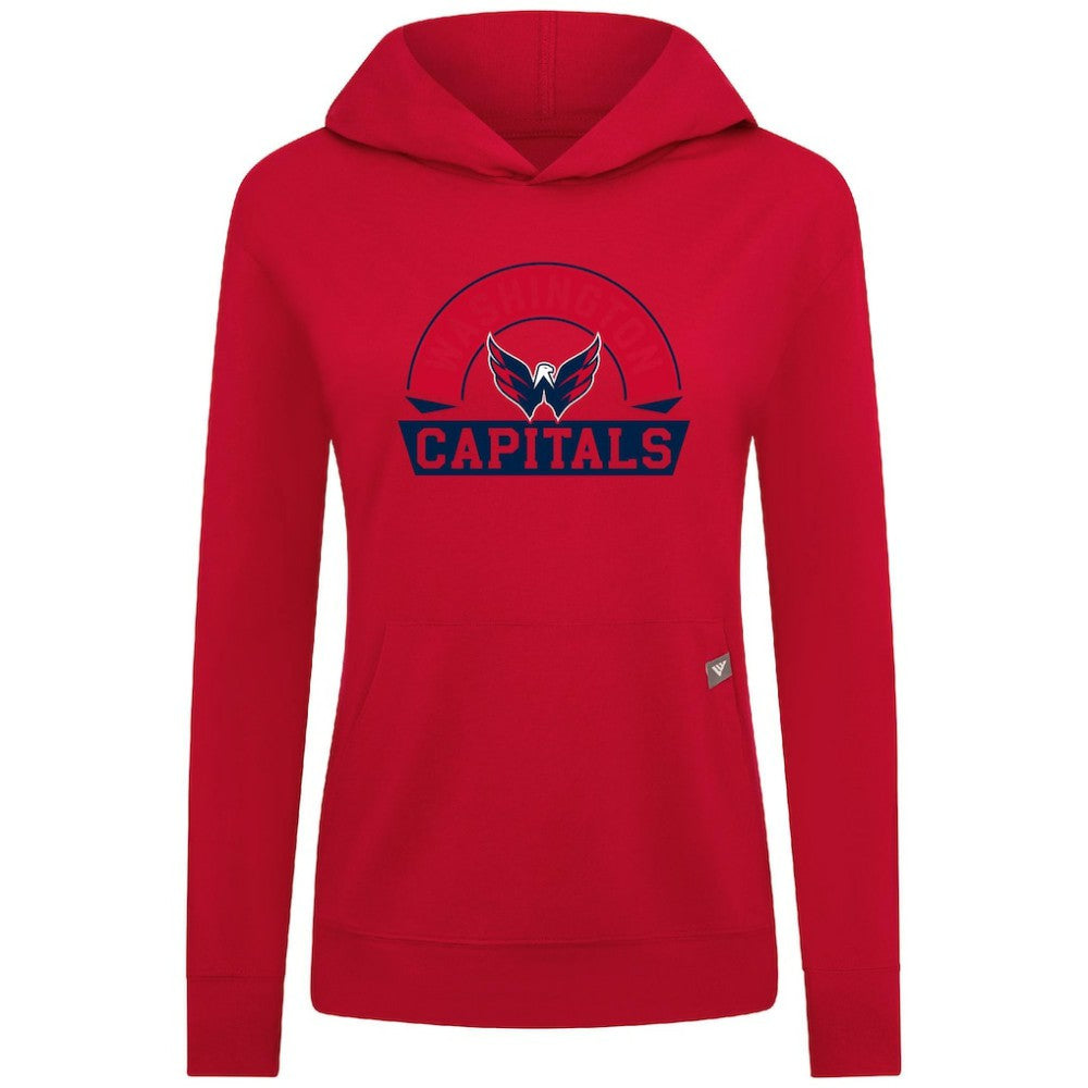 NHL Washington Capitals Levelwear Women's Relay Banner Arch Pullover Hoodie - Red