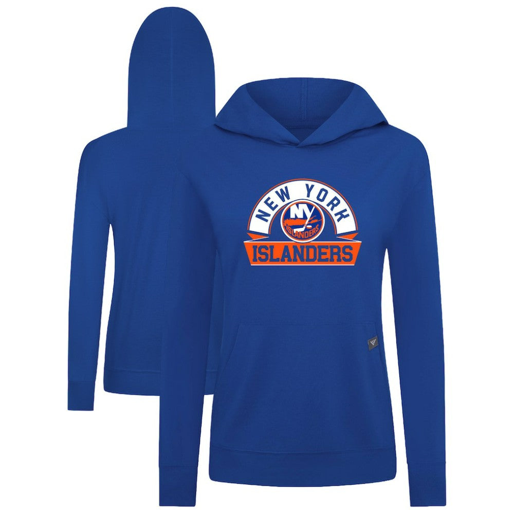 NHL New York Islanders Levelwear Women's Relay Banner Arch Pullover Hoodie - Royal