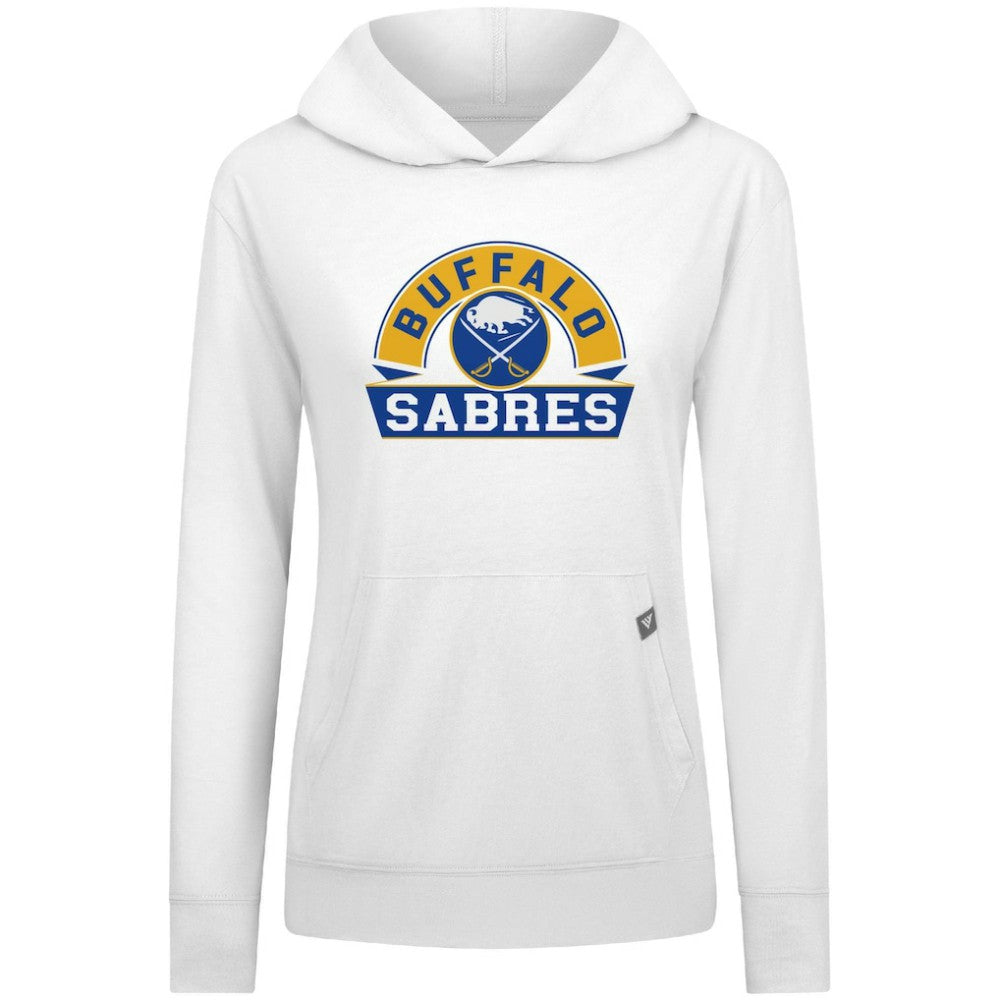 NHL Buffalo Sabres Levelwear Women's Relay Banner Arch Pullover Hoodie - White