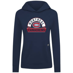 NHL Montreal Canadiens Levelwear Women's Relay Banner Arch Pullover Hoodie - Navy
