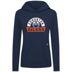 NHL Edmonton Oilers Levelwear Women's Relay Banner Arch Pullover Hoodie - Navy