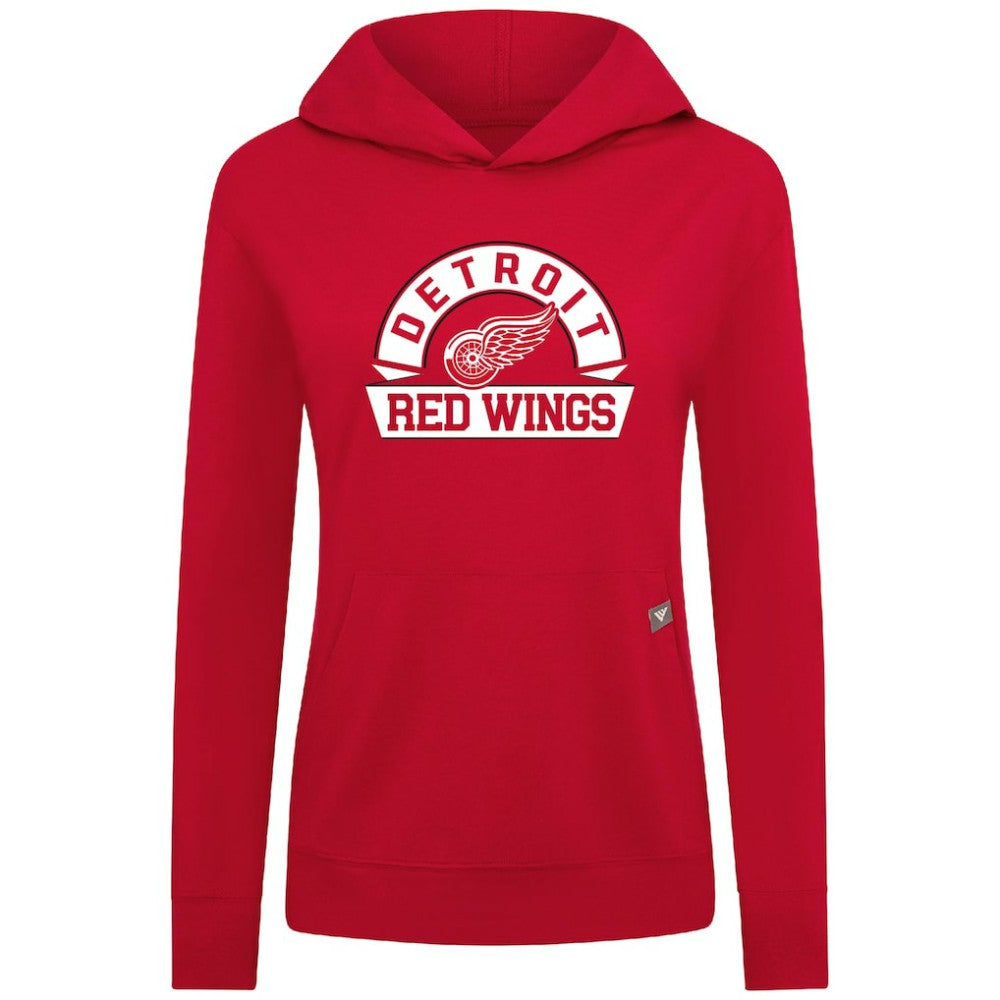 NHL Detroit Red Wings Levelwear Women's Relay Banner Arch Pullover Hoodie - Red