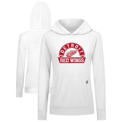 NHL Detroit Red Wings Levelwear Women's Relay Banner Arch Pullover Hoodie - White