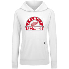 NHL Detroit Red Wings Levelwear Women's Relay Banner Arch Pullover Hoodie - White