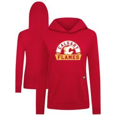 NHL Calgary Flames Levelwear Women's Relay Banner Arch Pullover Hoodie - Red