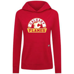 NHL Calgary Flames Levelwear Women's Relay Banner Arch Pullover Hoodie - Red