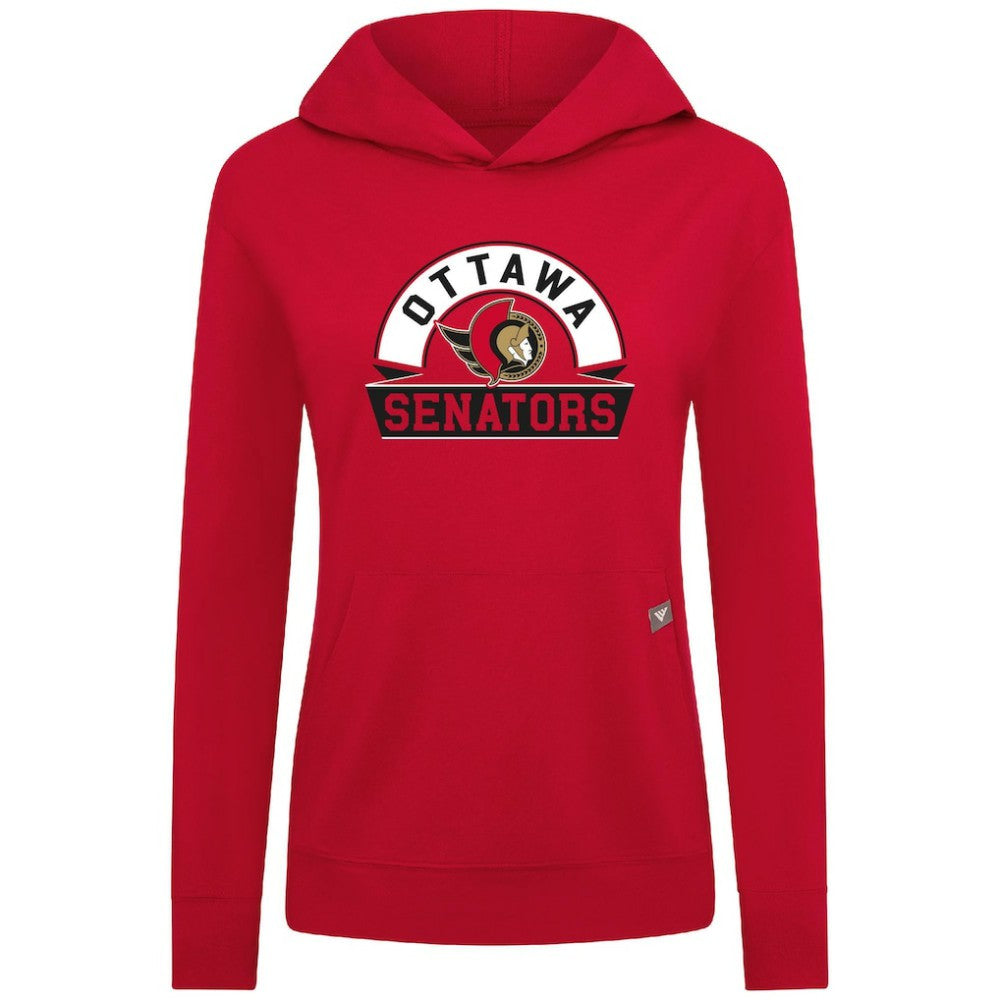 NHL Ottawa Senators Levelwear Women's Relay Banner Arch Pullover Hoodie - Red