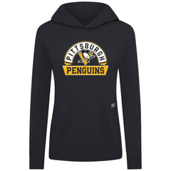 NHL Pittsburgh Penguins Levelwear Women's Relay Banner Arch Pullover Hoodie - Black