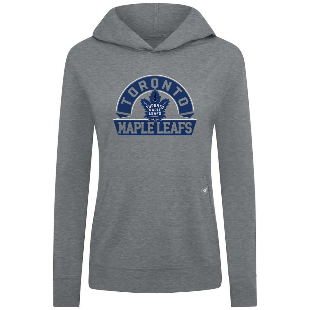 NHL Toronto Maple Leafs Levelwear Women's Relay Banner Arch Pullover Hoodie - Gray
