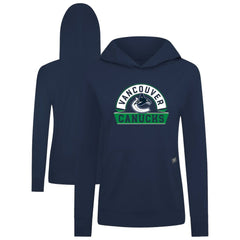 NHL Vancouver Canucks Levelwear Women's Relay Banner Arch Pullover Hoodie - Navy