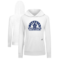 NHL Toronto Maple Leafs Levelwear Women's Relay Banner Arch Pullover Hoodie - White