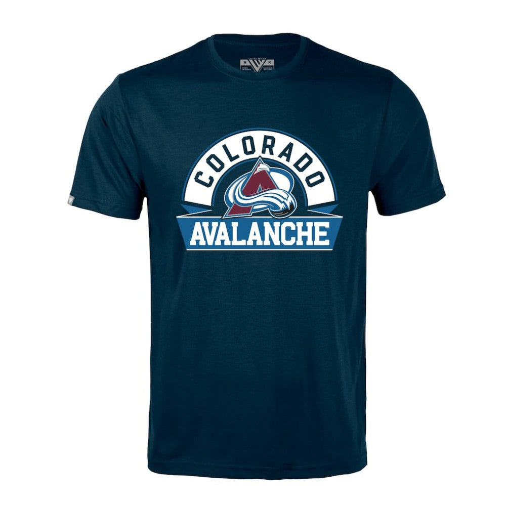NHL Colorado Avalanche Levelwear Richmond Banner Arch T-Shirt - Navy